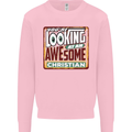 An Awesome Christian Christianity Mens Sweatshirt Jumper Light Pink