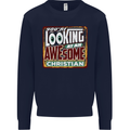 An Awesome Christian Christianity Mens Sweatshirt Jumper Navy Blue