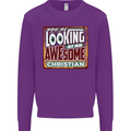 An Awesome Christian Christianity Mens Sweatshirt Jumper Purple