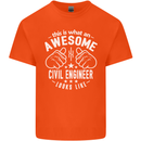 An Awesome Civil Engineer Looks Like Mens Cotton T-Shirt Tee Top Orange