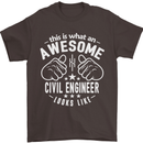 An Awesome Civil Engineer Looks Like Mens T-Shirt Cotton Gildan Dark Chocolate
