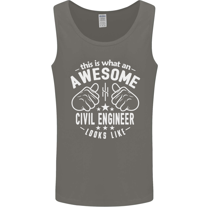 An Awesome Civil Engineer Looks Like Mens Vest Tank Top Charcoal