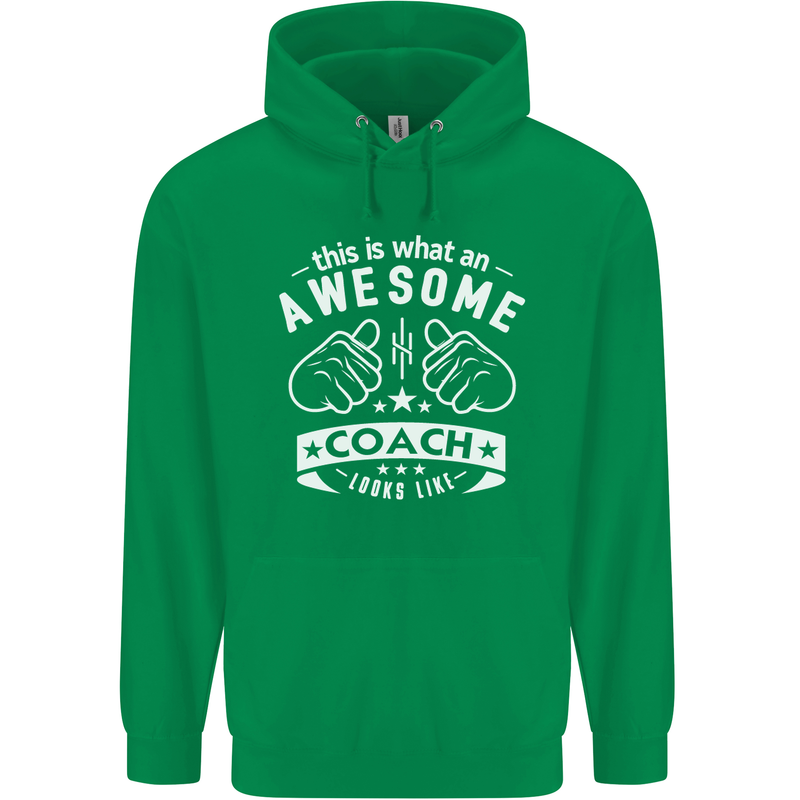 An Awesome Coach Looks Like Golf Tennis Childrens Kids Hoodie Irish Green