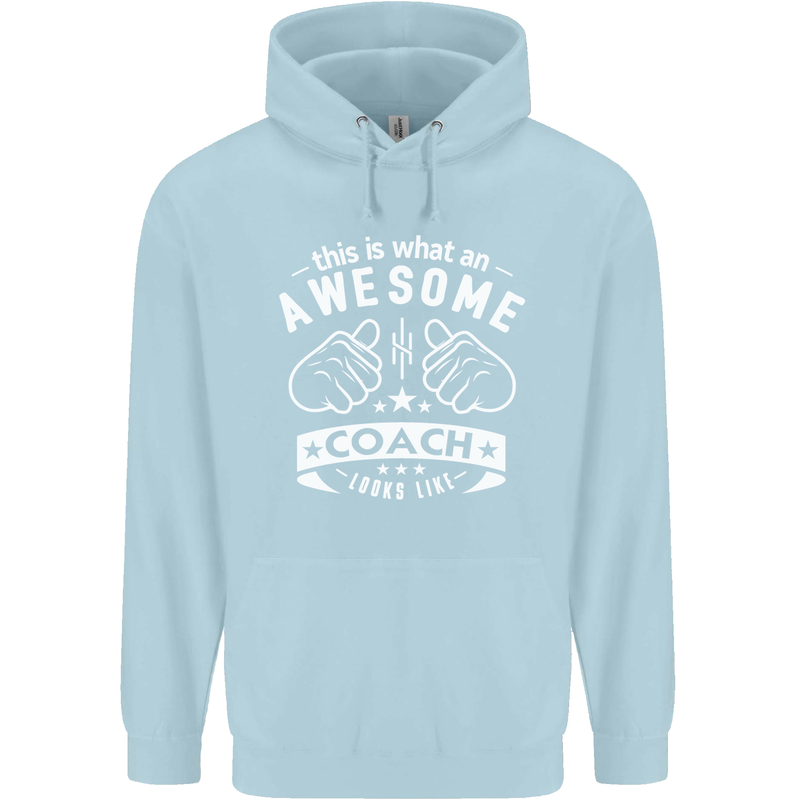 An Awesome Coach Looks Like Golf Tennis Childrens Kids Hoodie Light Blue