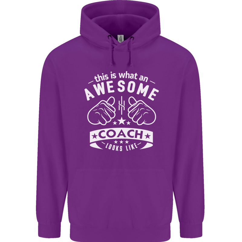 An Awesome Coach Looks Like Golf Tennis Childrens Kids Hoodie Purple