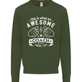 An Awesome Coach Looks Like Golf Tennis Kids Sweatshirt Jumper Forest Green