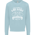 An Awesome Coach Looks Like Golf Tennis Kids Sweatshirt Jumper Light Blue