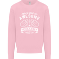 An Awesome Coach Looks Like Golf Tennis Kids Sweatshirt Jumper Light Pink