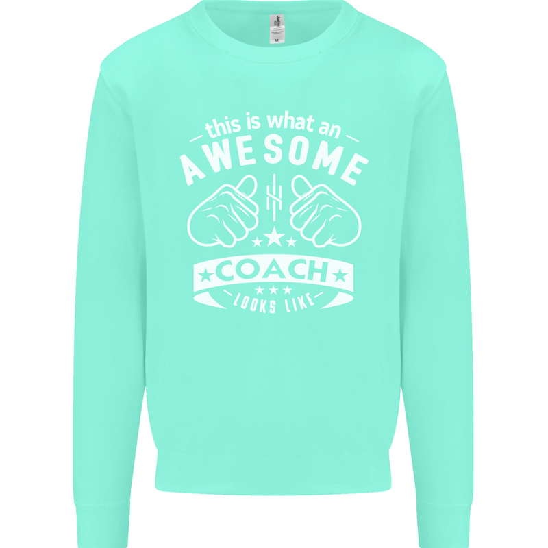 An Awesome Coach Looks Like Golf Tennis Kids Sweatshirt Jumper Peppermint