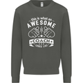 An Awesome Coach Looks Like Golf Tennis Kids Sweatshirt Jumper Storm Grey