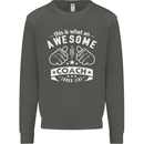 An Awesome Coach Looks Like Golf Tennis Kids Sweatshirt Jumper Storm Grey