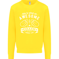 An Awesome Coach Looks Like Golf Tennis Kids Sweatshirt Jumper Yellow