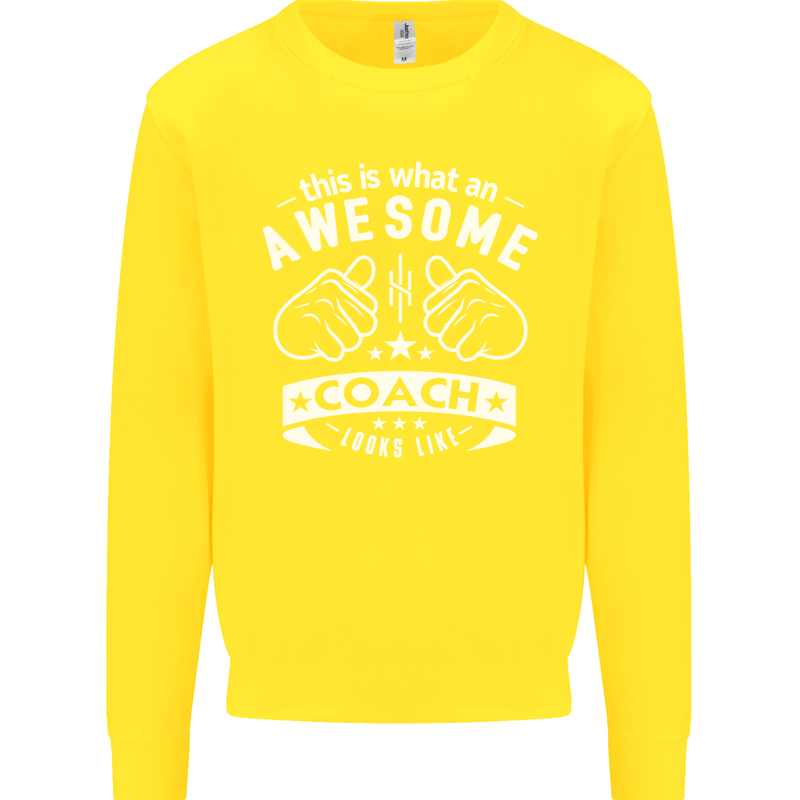An Awesome Coach Looks Like Golf Tennis Kids Sweatshirt Jumper Yellow