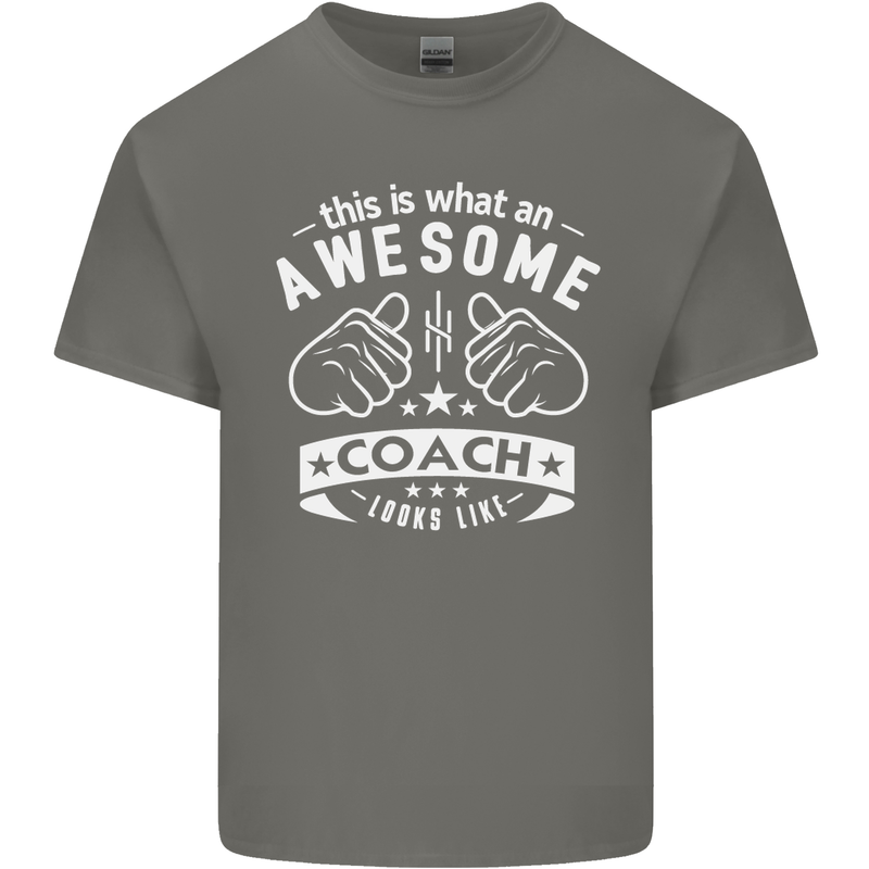 An Awesome Coach Looks Like Golf Tennis Kids T-Shirt Childrens Charcoal
