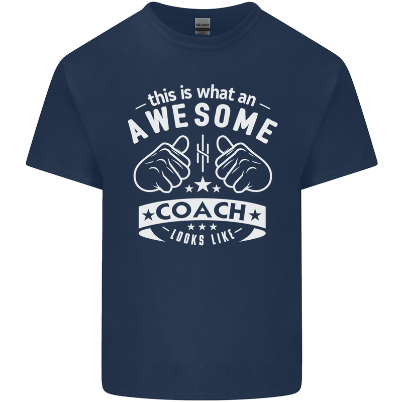 An Awesome Coach Looks Like Golf Tennis Kids T-Shirt Childrens Navy Blue
