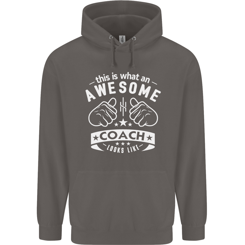 An Awesome Coach Looks Like Golf Tennis Mens 80% Cotton Hoodie Charcoal