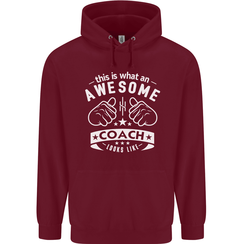 An Awesome Coach Looks Like Golf Tennis Mens 80% Cotton Hoodie Maroon