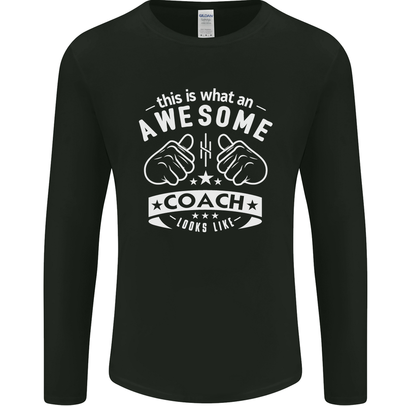 An Awesome Coach Looks Like Golf Tennis Mens Long Sleeve T-Shirt Black