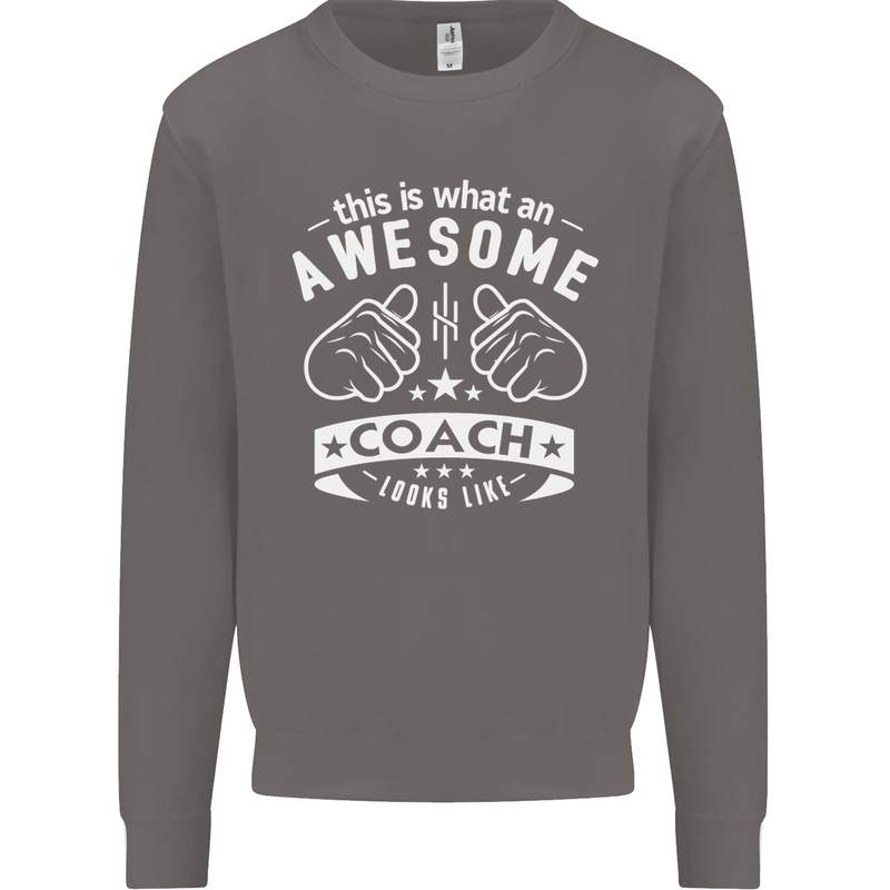 An Awesome Coach Looks Like Golf Tennis Mens Sweatshirt Jumper Charcoal