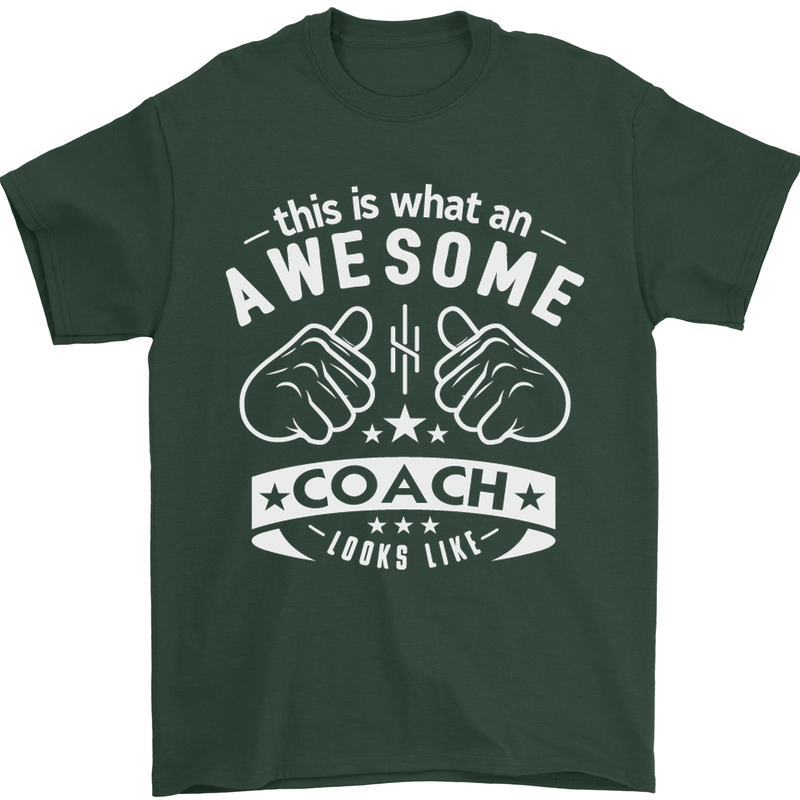 An Awesome Coach Looks Like Golf Tennis Mens T-Shirt Cotton Gildan Forest Green