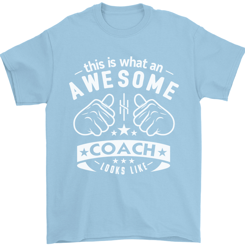 An Awesome Coach Looks Like Golf Tennis Mens T-Shirt Cotton Gildan Light Blue