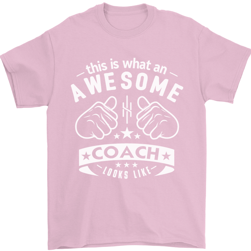 An Awesome Coach Looks Like Golf Tennis Mens T-Shirt Cotton Gildan Light Pink