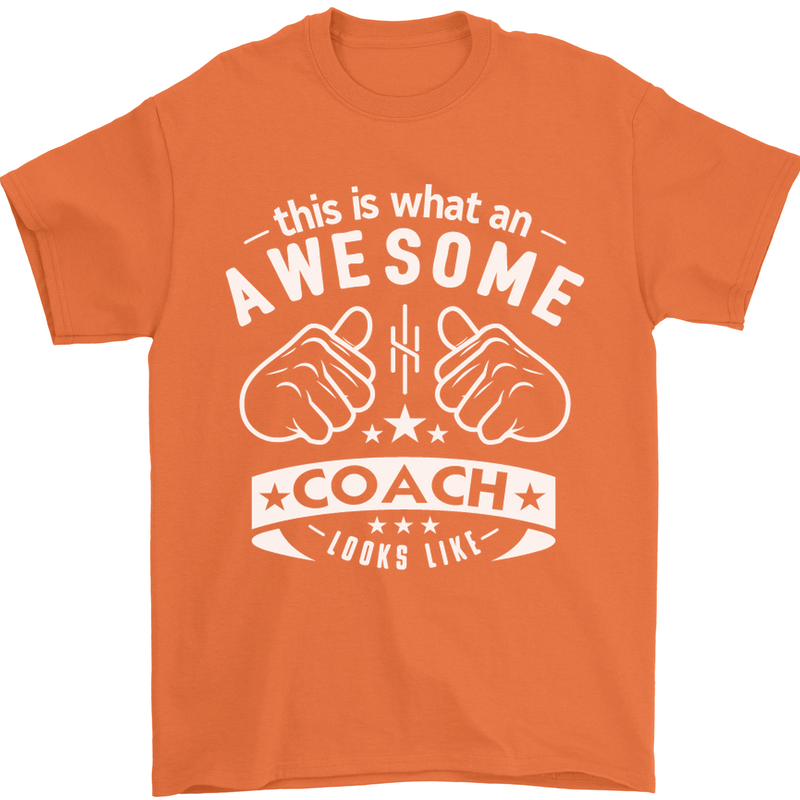 An Awesome Coach Looks Like Golf Tennis Mens T-Shirt Cotton Gildan Orange