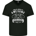 An Awesome Coach Looks Like Golf Tennis Mens V-Neck Cotton T-Shirt Black