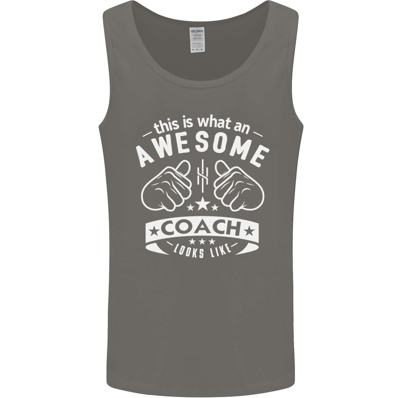 An Awesome Coach Looks Like Golf Tennis Mens Vest Tank Top Charcoal