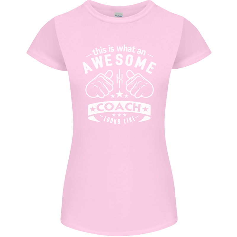 An Awesome Coach Looks Like Golf Tennis Womens Petite Cut T-Shirt Light Pink