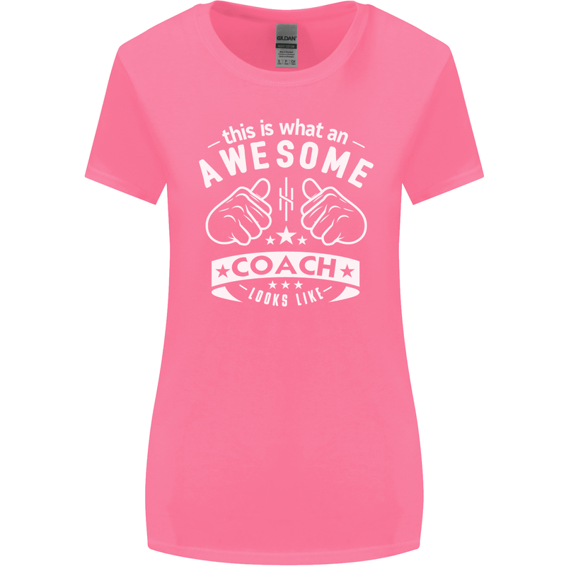 An Awesome Coach Looks Like Golf Tennis Womens Wider Cut T-Shirt Azalea