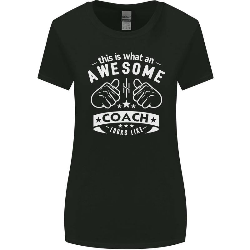 An Awesome Coach Looks Like Golf Tennis Womens Wider Cut T-Shirt Black