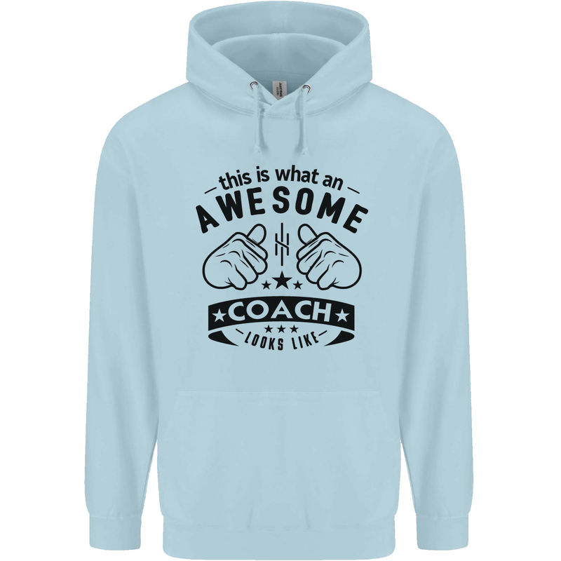 An Awesome Coach Looks Like Rugby Football Childrens Kids Hoodie Light Blue