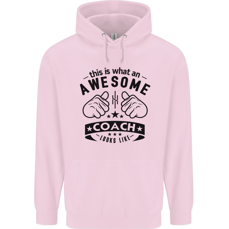 An Awesome Coach Looks Like Rugby Football Childrens Kids Hoodie Light Pink