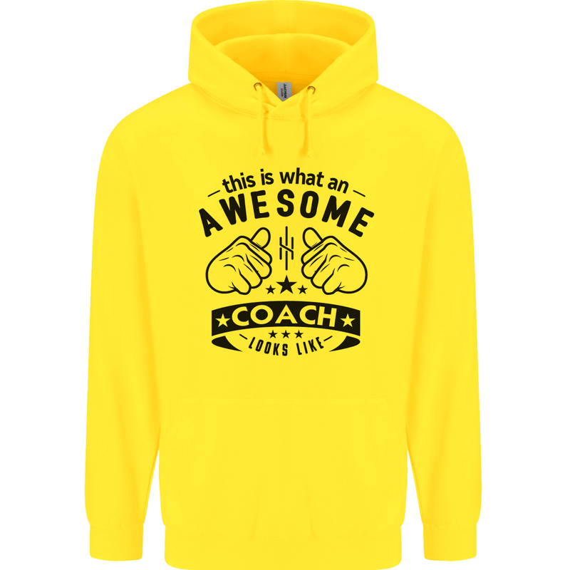 An Awesome Coach Looks Like Rugby Football Childrens Kids Hoodie Yellow