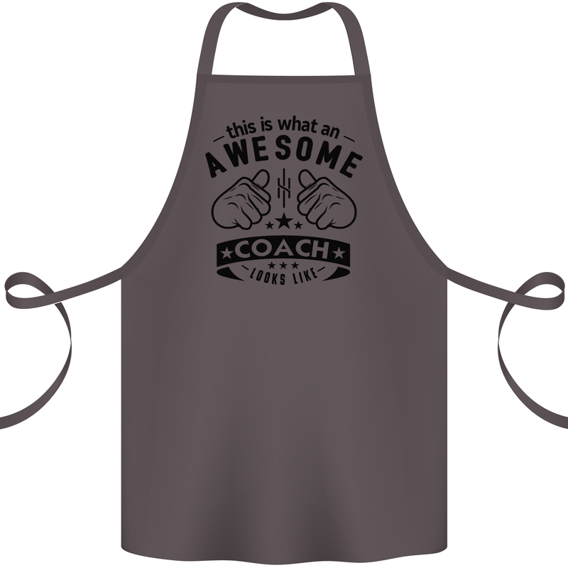 An Awesome Coach Looks Like Rugby Football Cotton Apron 100% Organic Dark Grey