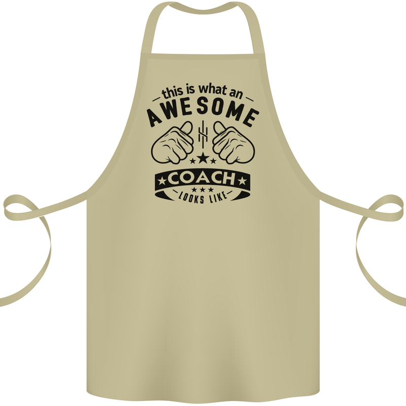 An Awesome Coach Looks Like Rugby Football Cotton Apron 100% Organic Khaki