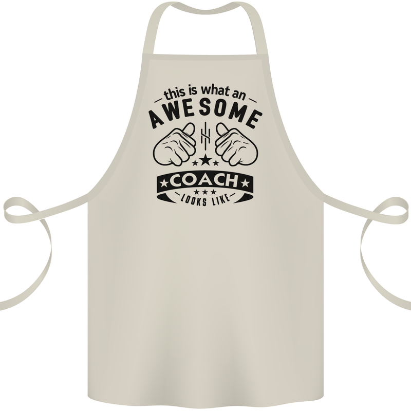 An Awesome Coach Looks Like Rugby Football Cotton Apron 100% Organic Natural