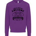 An Awesome Coach Looks Like Rugby Football Kids Sweatshirt Jumper Purple
