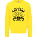 An Awesome Coach Looks Like Rugby Football Kids Sweatshirt Jumper Yellow
