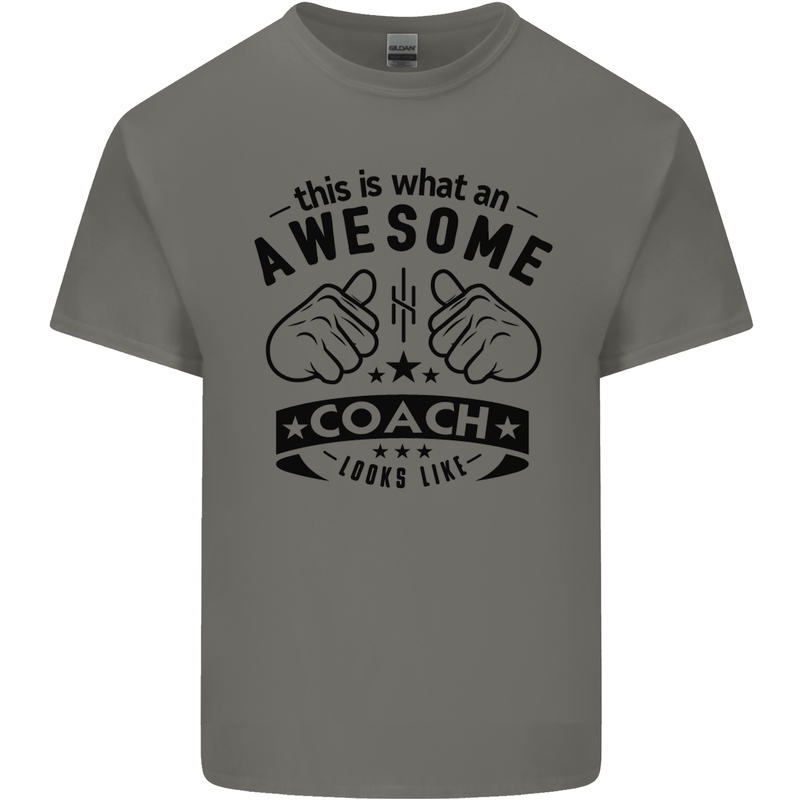 An Awesome Coach Looks Like Rugby Football Kids T-Shirt Childrens Charcoal