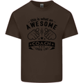 An Awesome Coach Looks Like Rugby Football Kids T-Shirt Childrens Chocolate