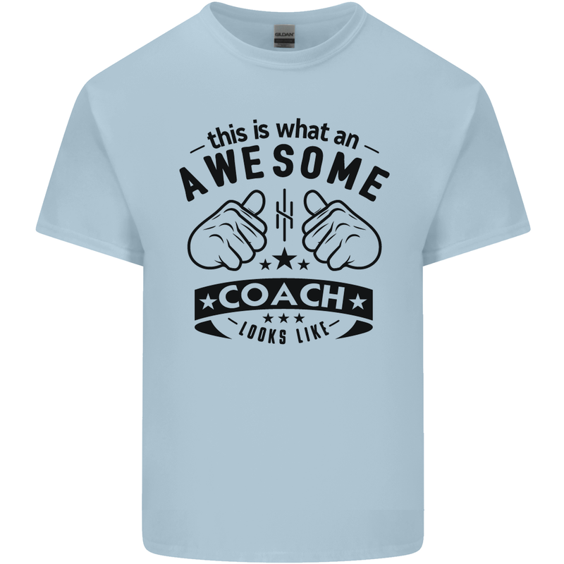 An Awesome Coach Looks Like Rugby Football Kids T-Shirt Childrens Light Blue