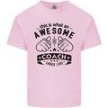 An Awesome Coach Looks Like Rugby Football Kids T-Shirt Childrens Light Pink