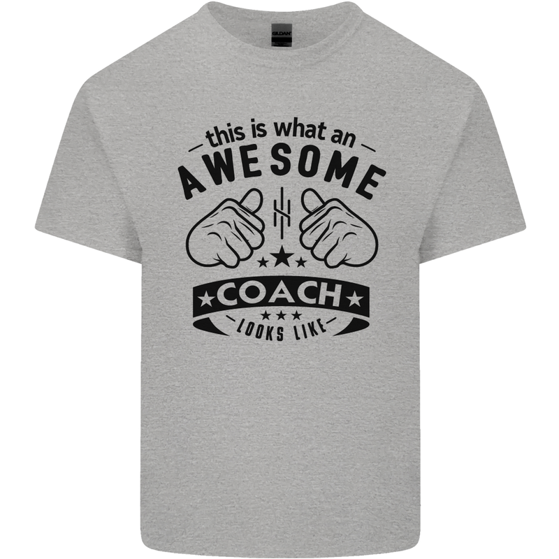 An Awesome Coach Looks Like Rugby Football Kids T-Shirt Childrens Sports Grey