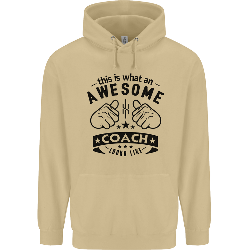 An Awesome Coach Looks Like Rugby Football Mens 80% Cotton Hoodie Sand