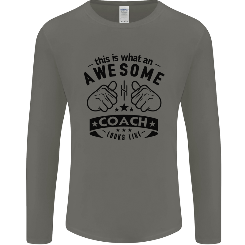 An Awesome Coach Looks Like Rugby Football Mens Long Sleeve T-Shirt Charcoal