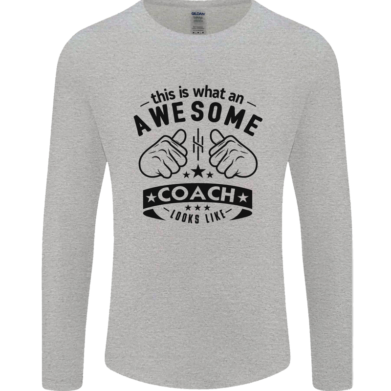 An Awesome Coach Looks Like Rugby Football Mens Long Sleeve T-Shirt Sports Grey