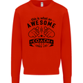 An Awesome Coach Looks Like Rugby Football Mens Sweatshirt Jumper Bright Red