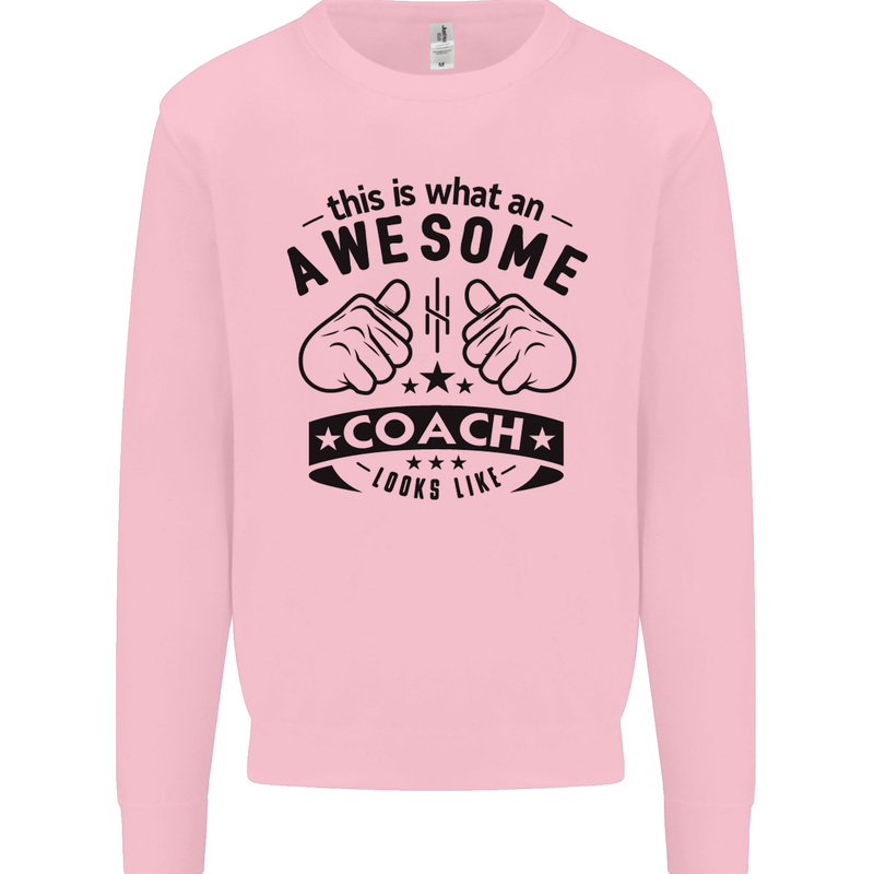 An Awesome Coach Looks Like Rugby Football Mens Sweatshirt Jumper Light Pink